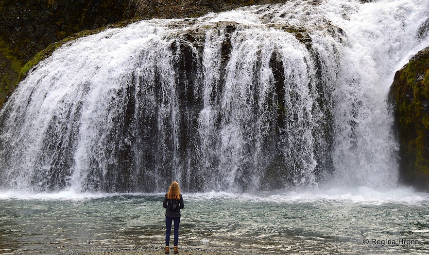 Regína by Stjórnarfoss waterfall by Kirkjubæjarklaustur