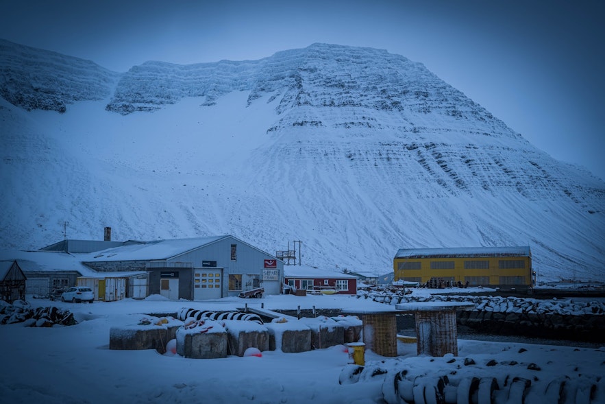 Ísafjörður is built on a spit of land jutting into the fjord.