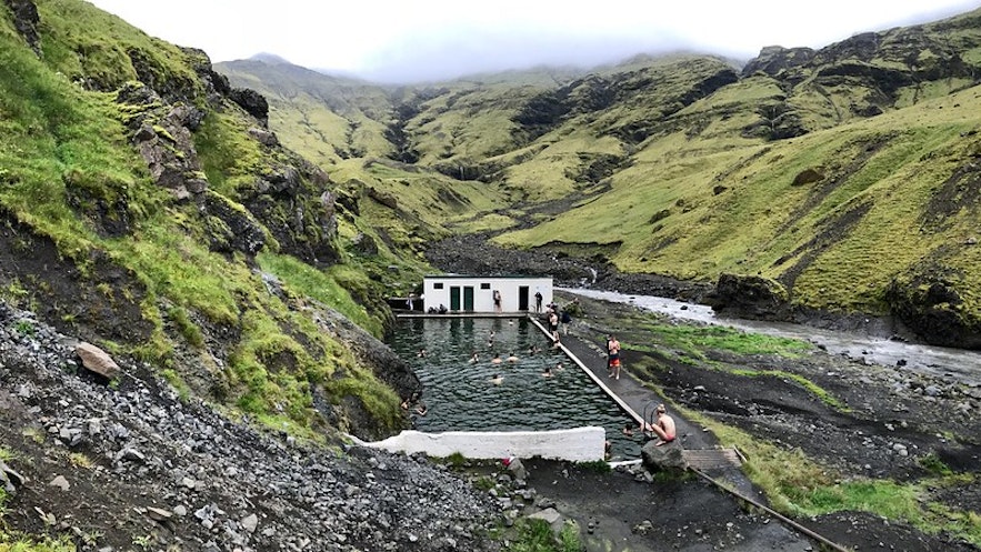Seljavallalaug is a protected outdoor pool in southern Iceland.