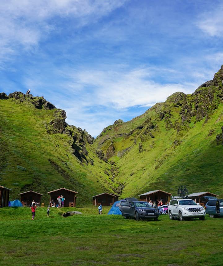A campsite near the highlands of Iceland.