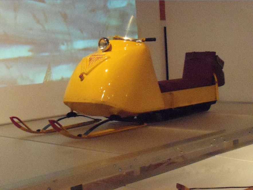 An early example of snowmobiling technology - The Bombardier.