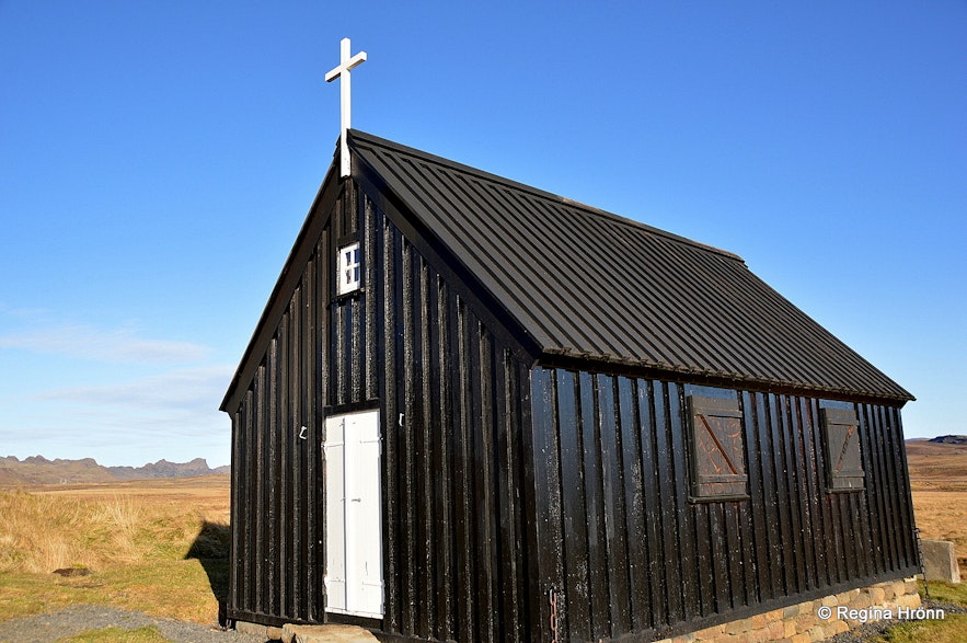 The new Krýsuvíkurkirkja church on the Reykjanesskagi peninsula