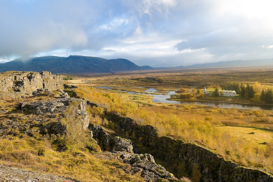 The gorge at Thingvellir marks the edge of North America.