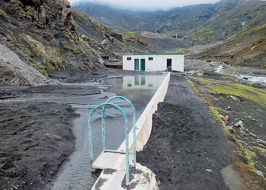 Seljavallalaug pool is located in south-west Iceland.