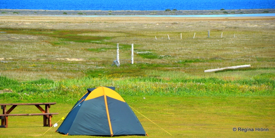 The camping area at Breiðavík Westfjords of Iceland