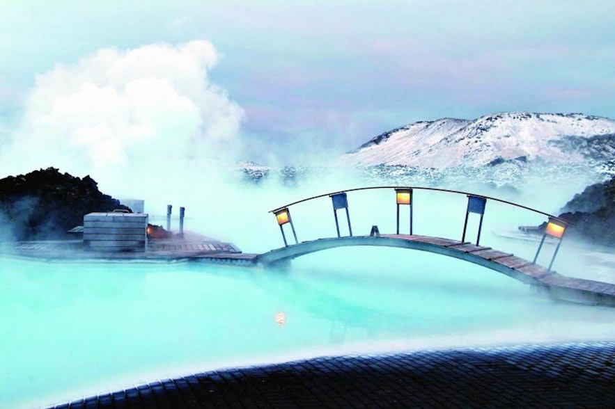 The Blue Lagoon is just one of many romantic hot pools in Iceland.