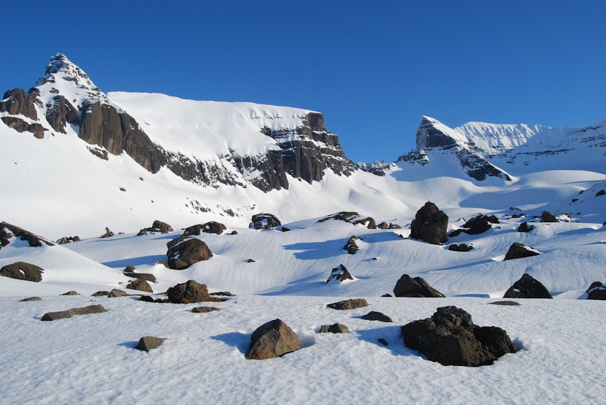 The incredible landscapes of Dyrfjöll mountains.