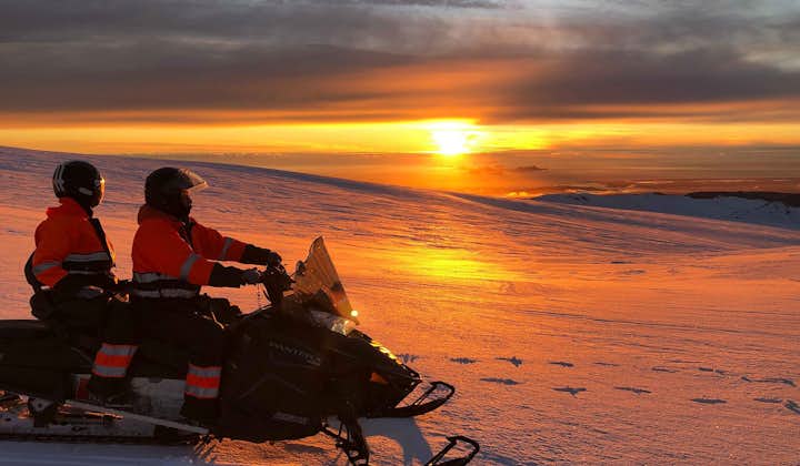 Snowmobiling Tour on Eyjafjallajokull glacier,  Thrilling 3 Hour snowmobiling with Transfer from Glj