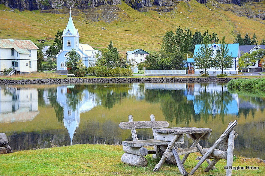 Seyðisfjörður and the blue church East-Iceland