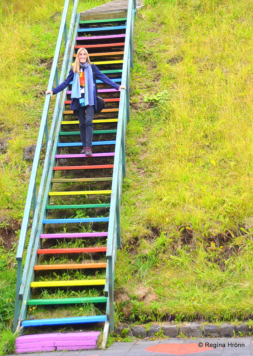 The rainbow stairs in Vestmannaeyjar South-Iceland