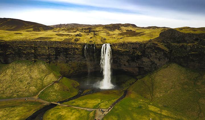 There are several South Coast waterfalls, such as Seljalandsfoss.