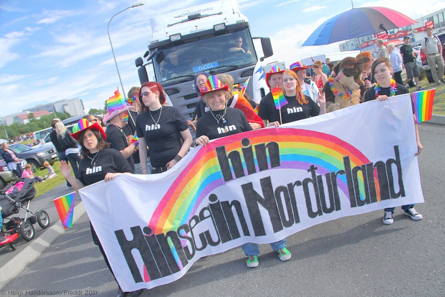 A pride parade in Reykjavik.