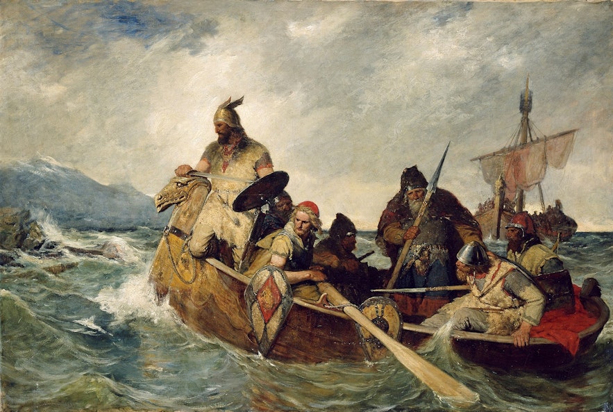 아이슬란드 해안에 상륙중인 초기 정착민