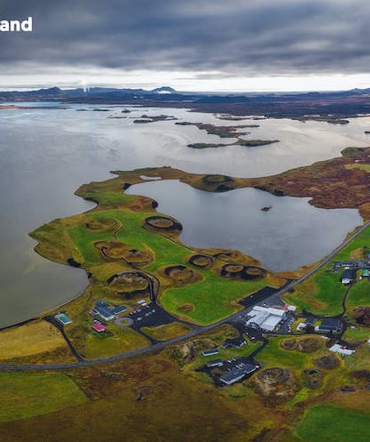 The tiny village of Reykjahlid on the shores of Lake Myvatn.