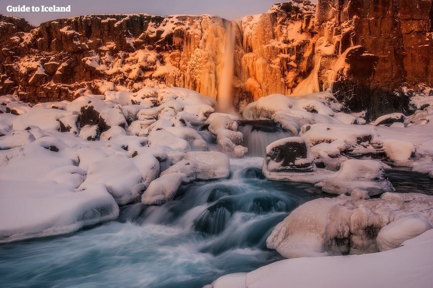 Photographed here in winter, Thingvellir National Park is a shooting location for Game of Thrones.