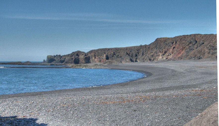 Djúpalónssandur Black Lava Pearl Beach is a beautiful place on the Snæfellsnes peninsula.