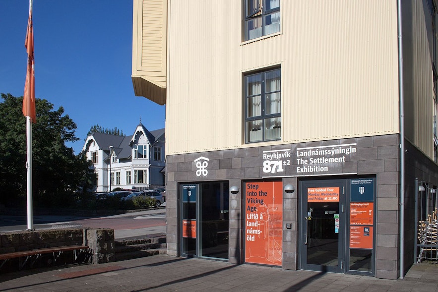 The entrance to the Settlement Exhibition in Reykjavik