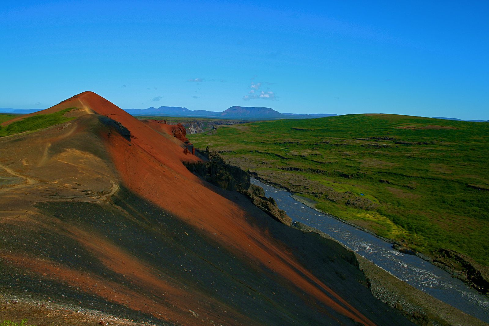 The Rauðhólar are all that remains of an ancient group of volcanic craters.