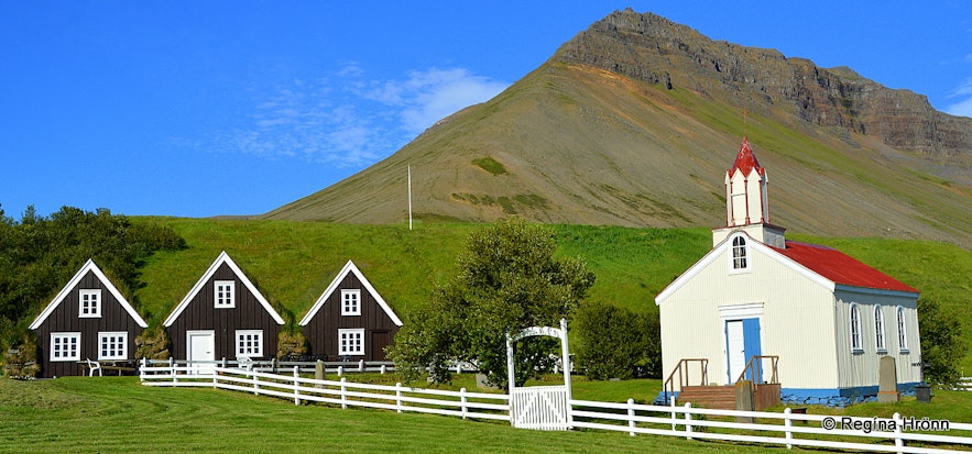 The turf house and church at Hrafnseyri - Westfjords