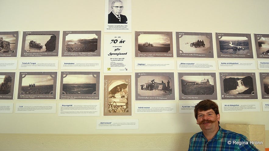 Regína's husband at the photo exhibition in Bárðadalur valley