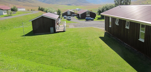 Kaffi Holar Apartments and Cottages are verdant in summer.