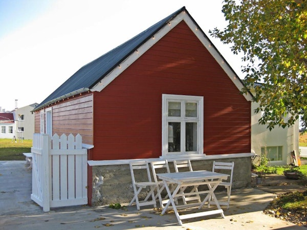 Gamli Bærinn Farmhouse has outdoor seating areas.