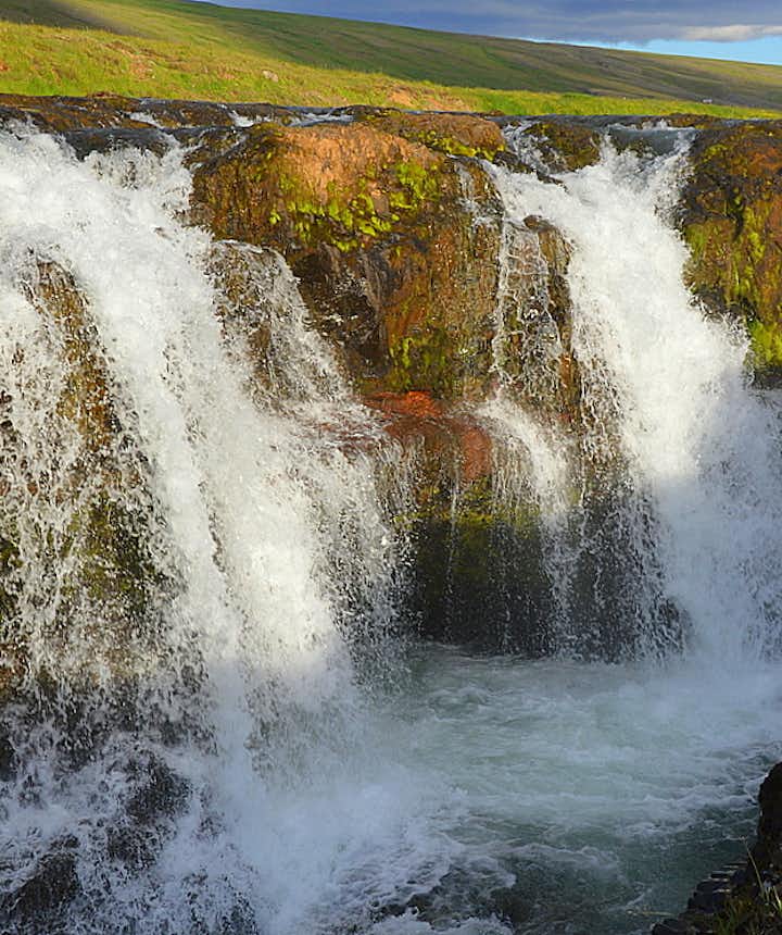 The extraordinary Kolufossar waterfalls in Kolugljúfur Canyon in North-Iceland