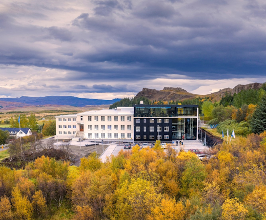 Hotel Varmaland from above in autumn.