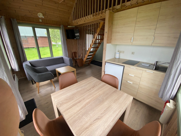 Horgsland Guesthouse has a log cabin feel.