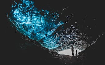 The inside of an ice cave in Iceland.