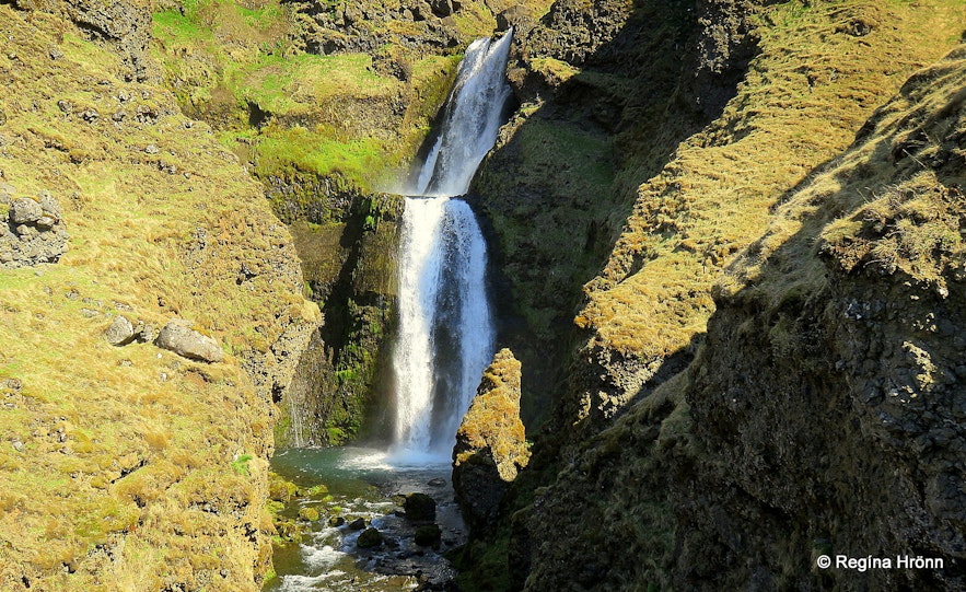 A waterfall above Gluggafoss