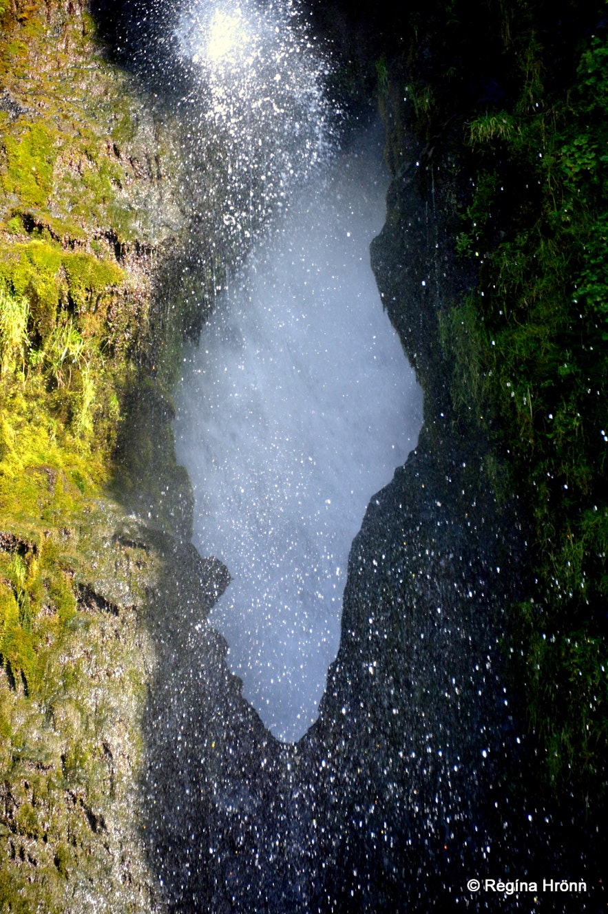The windows in Gluggafoss waterfall