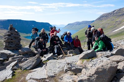 A group of campers in the Westfjords.