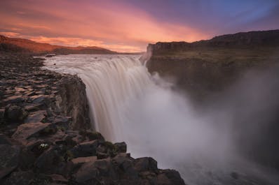 Dettifoss är det kraftigaste vattenfallet i Europa.