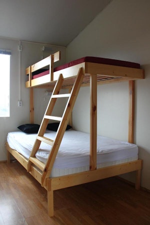 A bunk bed at the Hlid Hostel.