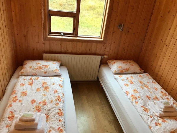 A twin room at the Hlid Cottage.