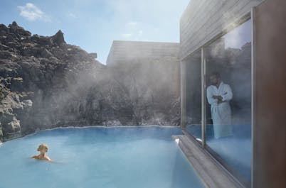 Le célèbre spa du Blue Lagoon en Islande.