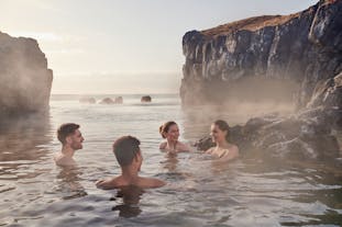People relax in Iceland's Sky Lagoon.