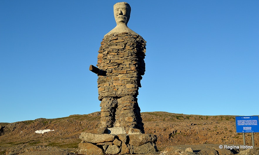 The 2 Stone-men in the Westfjords of Iceland - Kleifabúi on Kleifaheiði and the Stone-man by Penna