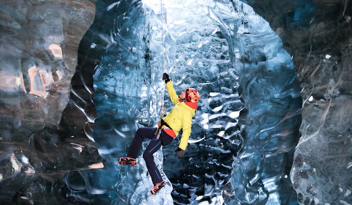 Learn ice cave climbing through the help of experts at Vatnajokull's glaciers.