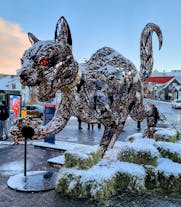Cat sculpture in Reykjavik