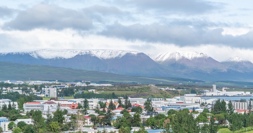 Akureyri is surrounded by mountains