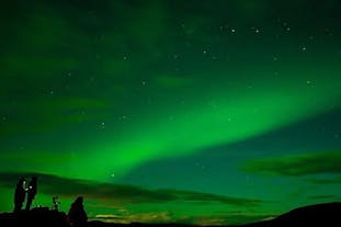 A deep green wave of northern lights above Iceland.