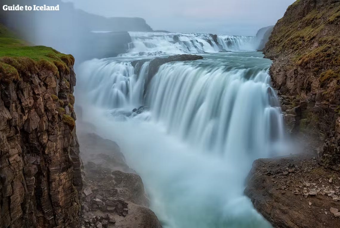 The astonishing power of the Gullfoss waterfall.
