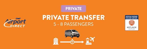 This transfer service between Keflavik International Airport and Reykjavik can accommodate 5-8 passengers.