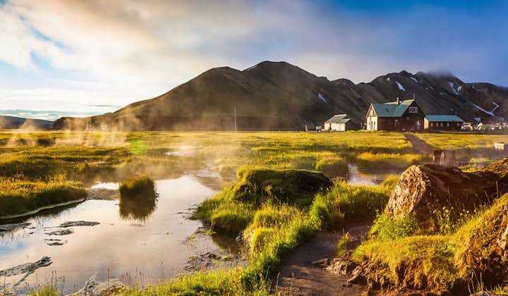 A soak in the natural hot spring in Landmannalaugar is a great way to end the day after a hike.