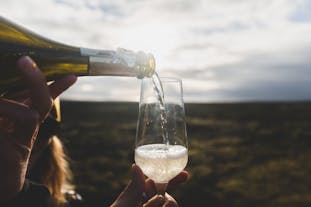 Enjoy a glass of wine with a helicopter ride in Iceland.