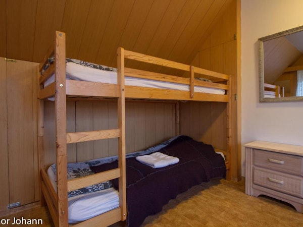 Hotel Hjardarbol's bunk beds are perfect for kids and adults.