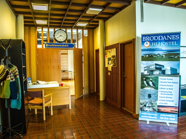 Travelers can check more information about Broddanes HI Hostel at the lobby.