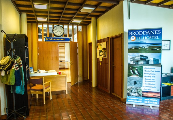 Travelers can check more information about Broddanes HI Hostel at the lobby.